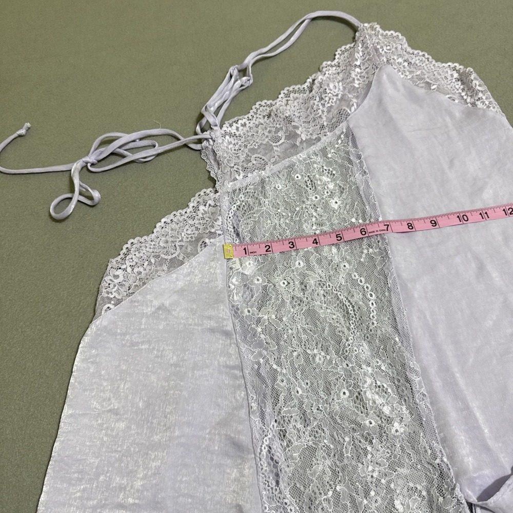 Womens Nightie babydoll lingerie Semi Sheer‎ Croquet XL Sheer Side Tie Back Slip - Picture 16 of 16